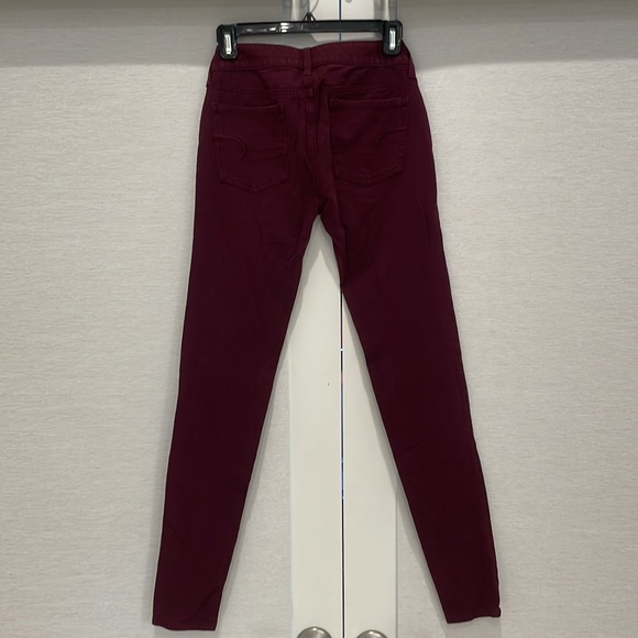MAROON AMERICAN EAGLE JEGGINGS! Size-2. Super Stretch! - Picture 5 of 8